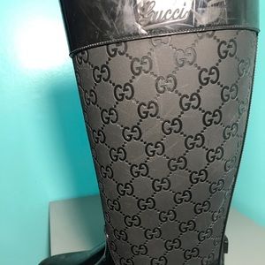 Gucci high thigh black boots